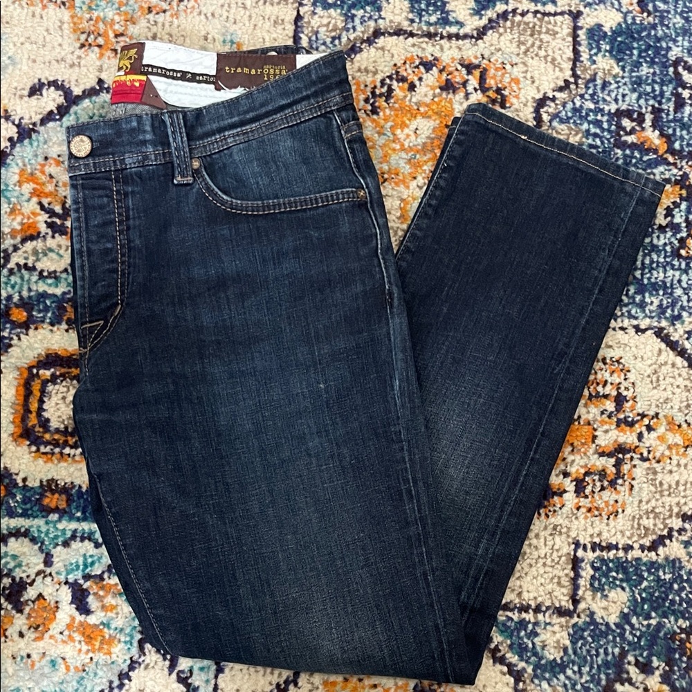 Dark Blue Men’s Sartoria Tramarossa Italian Designer Jeans